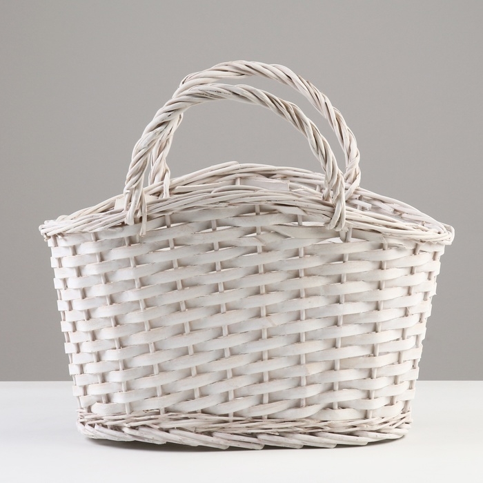 Набор корзин плетеных, 39 х 25 х 19 х 24 х 33 см, 34 х 20 х 17 х 22 х 30 см, 2шт, белые, ива 1029636