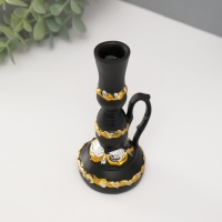 Подсвечник полистоун "Лампа с цветущим узором" d-2 см, чёрный 6х6х13 см Подсвечник полистоун "Лампа с цветущим узором" d-2 см, чёрный 6х6х13 см