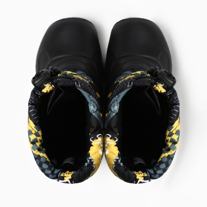 Сапоги зимние детские из ЭВА с комбинированным верхом черная скорость, размер 28-29 Сапоги зимние детские из ЭВА с комбинированным верхом черная скорость, размер 28-29