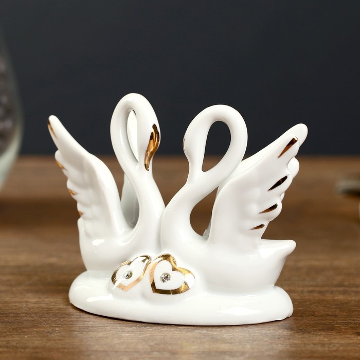 Фигурка под фарфор &laquo;2 лебедя изящество&raquo;, стразы, 10&times;5&times;9 см