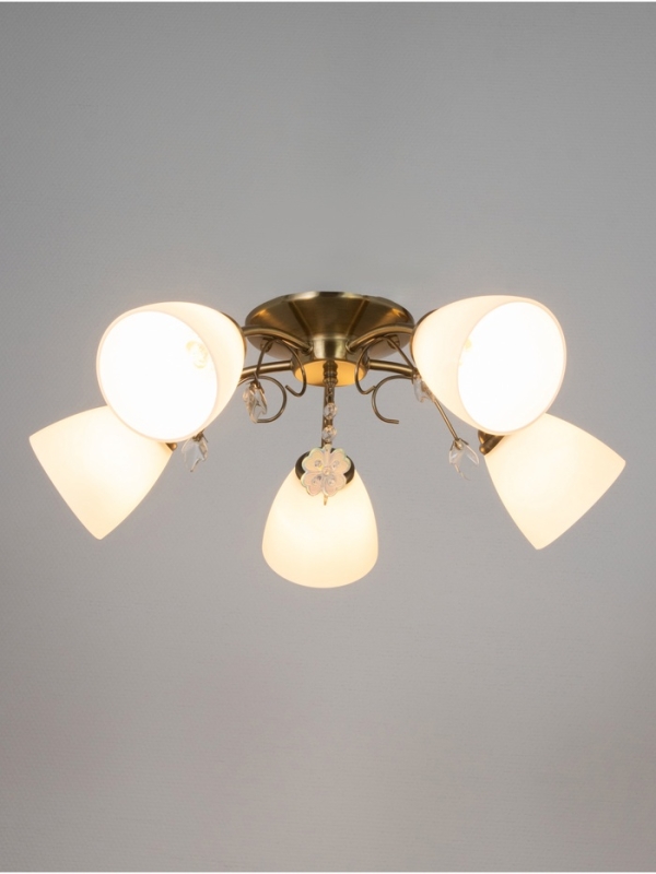 Люстра "Луиза" 5х40Вт Е27 бронза 58х58х26см