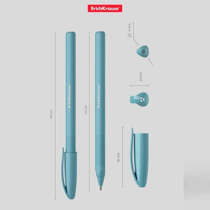 Ручка шариковая ErichKrause U-108 Pastel Stick, узел 1.0 мм, чернила синие, супермягкое письмо, длина линии письма 1000 метров, МИКС