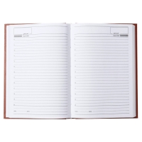 Ежедневник недатированный А5, 160 листов, обложка бумвинил, коричневый