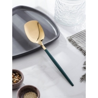 Лопатка из нержавеющей стали Magistro «Грэйс», длина 26 см, цвет ручки зелёный, цвет головы золотой Лопатка из нержавеющей стали Magistro «Грэйс», длина 26 см, цвет ручки зелёный, цвет головы золотой