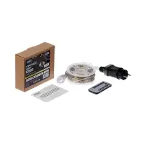 Гирлянда &laquo;Нить&raquo; 100 м роса, IP44, серебристая нить, 1000 LED, пульт, 36 В, свечение тёплое белое