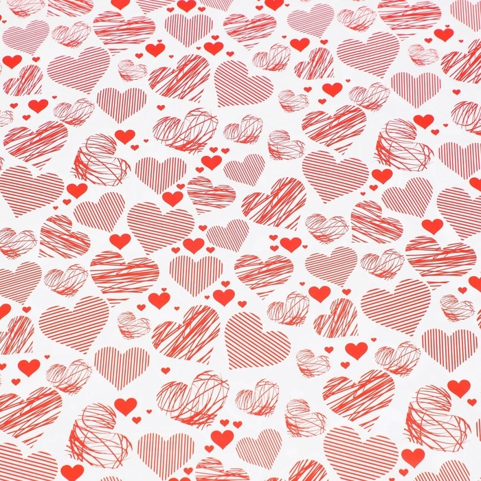 Бумага упаковочная глянцевая "LOVE",двусторонняя, 70 х 100 см