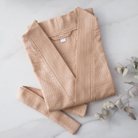 Халат вафельный женский удлинённый Экономь и Я размер 42-44, цвет бежевый, 100% хлопок, 200г/м2 Халат вафельный женский удлинённый Экономь и Я размер 42-44, цвет бежевый, 100% хлопок, 200г/м2