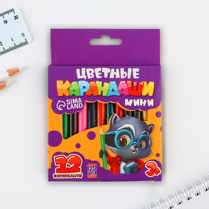 Цветные карандаши 12 цветов мини заточенные круглые деревянный корпус &laquo;1 сентября&raquo;