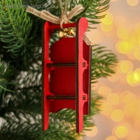 Новогодняя подвеска &laquo;Санки с узорами&raquo; 2,3х5,5х13 см