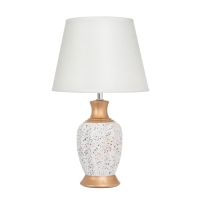 Лампа настольная "Жилан" 1х40Вт Е14 белый/золото 22х22х38см