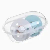 Набор классических пустышек, 2 шт., латекс, серо-синий/серый, в контейнере, от 0 мес., M&B   1088492