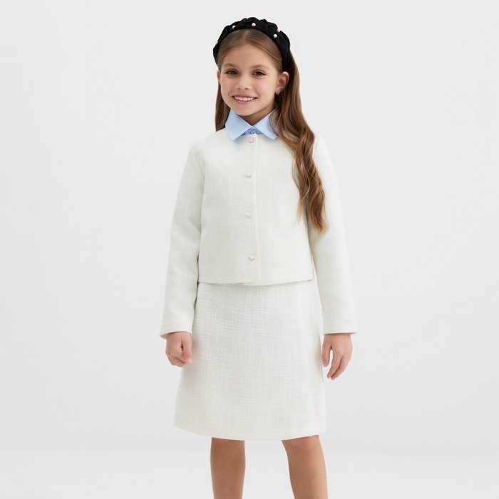 Жакет для девочки, MINAKU :Party Dress, цвет белый, рост 122 см Жакет для девочки, MINAKU :Party Dress, цвет белый, рост 122 см