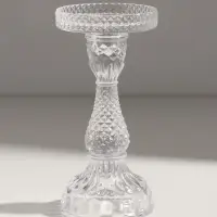 Подсвечник стекло "Монпелье" прозрачный d=8 см 8,8х8,8х18 см