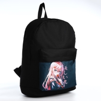 Рюкзак школьный детский для девочки &laquo;Аниме&raquo;, 33х13х37, отд на молнии, н/карман, чёрный