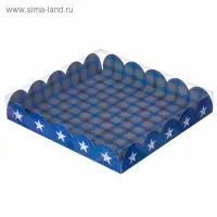 Коробка для печенья, кондитерская упаковка с пластиковой крышкой, For real man, 18 х 18 х 3 см