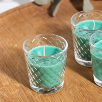 Свеча ароматическая в стакане (набор 3 шт) по 50 мл, 10 ч, 32 гр, ХВОЙНАЯ ИГОЛКА