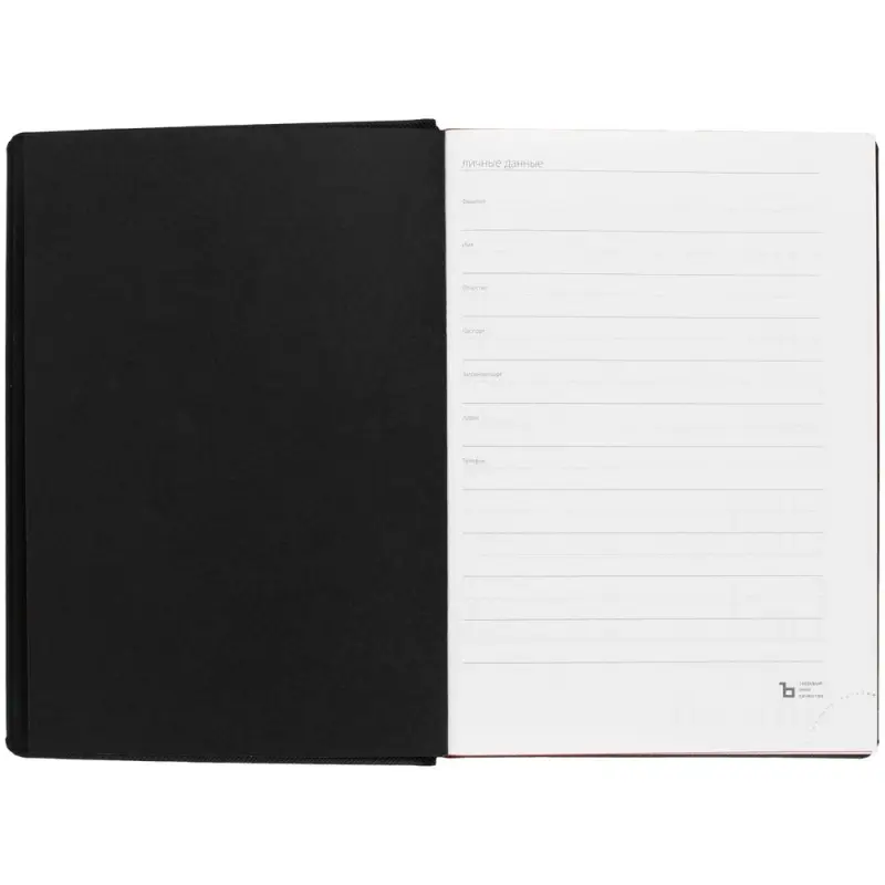 Ежедневник Mobile на заказ, недатированный, черно-красный