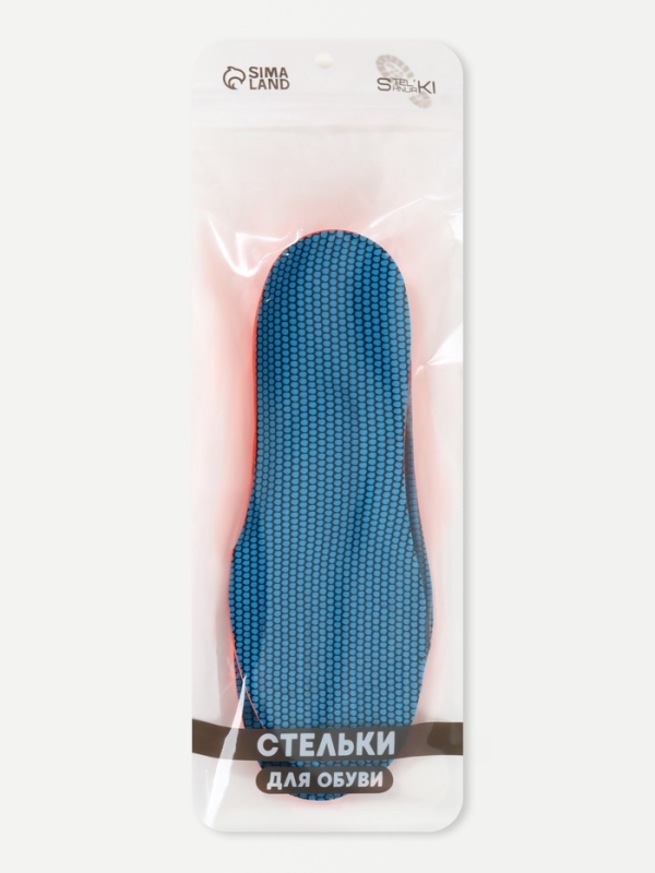 Стельки для обуви, универсальные, спортивные, р-р RU до 36 (р-р Пр-ля до 38), 24 см, пара, синий/красный Стельки для обуви, универсальные, спортивные, р-р RU до 36 (р-р Пр-ля до 38), 24 см, пара, синий/красный