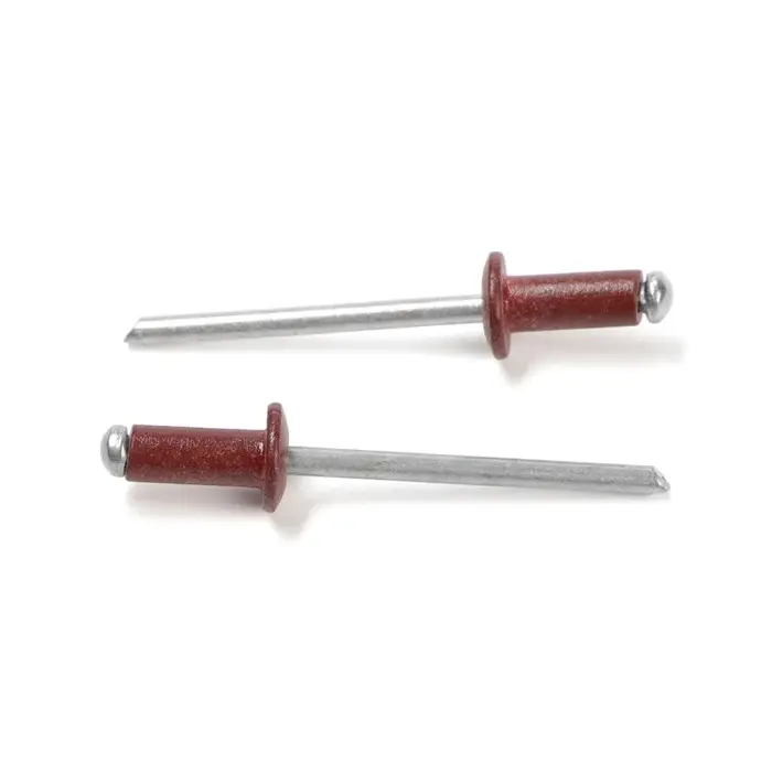 Заклёпки ТУНДРА krep, вытяжные, алюминий-сталь, 4&times;10 мм, красное вино, 50 шт.