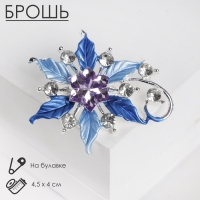 Брошь &laquo;Цветочек&raquo; сказочный, цветная в серебре