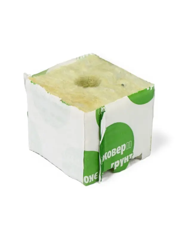 Субстрат минераловатный &laquo;Эковер&raquo;, в кубе, для рассады и гидропоники, отверстие 20 &times; 15 мм, 7.5 &times; 7.5 &times; 6.5 см