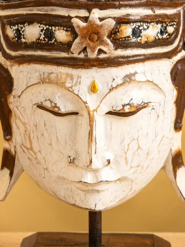 Сувенир &laquo;Голова Будды&raquo;, 10&times;16&times;27 см, дерево, белый