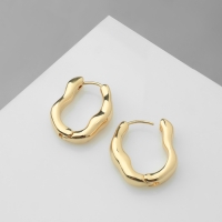 Серьги металл &laquo;Богема&raquo; вираж изгиб, цвет золото