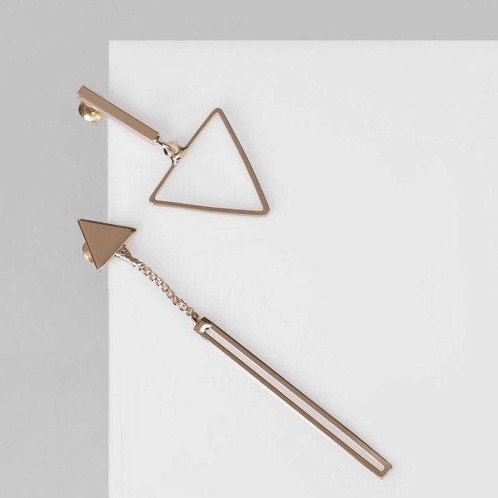 Серьги висячие «Геометрия» треугольники, цвет золото, 7 см Серьги висячие «Геометрия» треугольники, цвет золото, 7 см