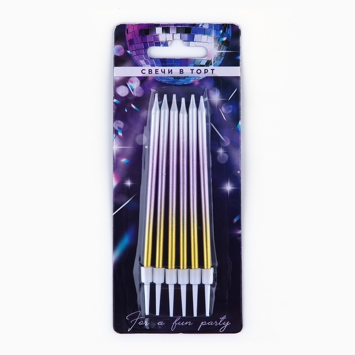 Свечи для торта &laquo;Make a wish&raquo;, 6 шт., 13 х 0,5 см