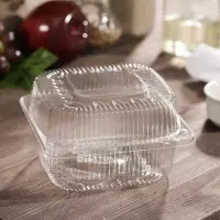 Контейнер одноразовый с неразъёмной крышкой ИП-9НАВ, пластик, 200 мл, 13&times;13&times;6 см, прозрачный