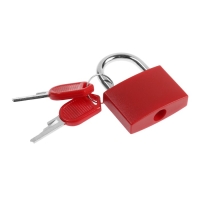 Замок навесной для чемодана, средний, 30х42 мм, красный Замок навесной для чемодана, средний, 30х42 мм, красный
