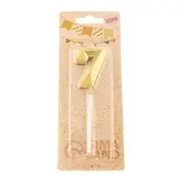 Свеча в торт на шпажке &laquo;Алмаз&raquo;, цифра 7, золотая, 5 см