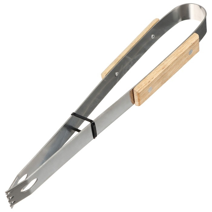 Набор для барбекю Maclay: вилка, щипцы, лопатка, нож, 33 см