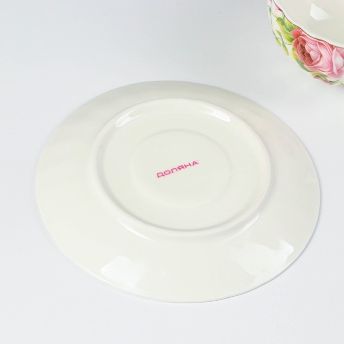 Чайная пара фарфоровая Доляна &laquo;Вдохновение&raquo;, 2 предмета: чашка 250 мл, блюдце d=15,1 см