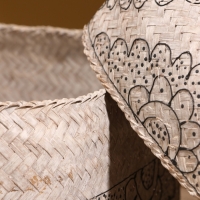 Корзинка плетеная "Бонтанг" бамбук 30х30х18,5 см, светлая