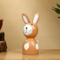 Набор сувенирный &laquo;Зайки&raquo;, h=15 см, h=13 см, h=10.5 см, дерево, коричневый