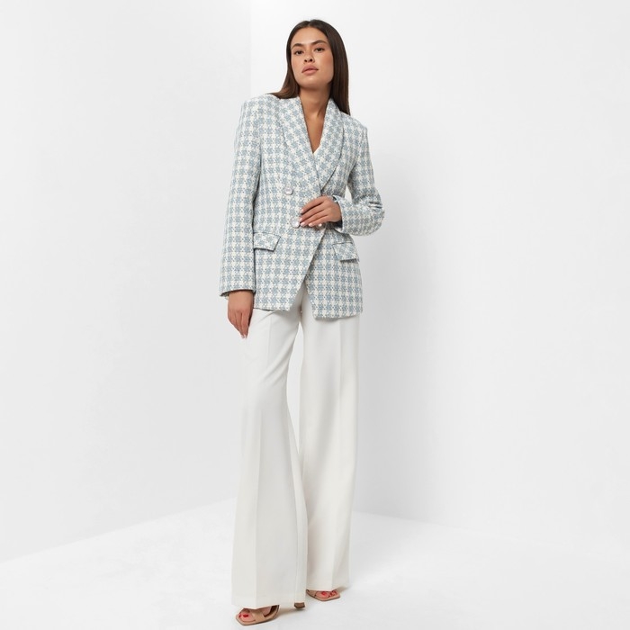 Пиджак твидовый двубортный MIST р. 48, голубой Пиджак твидовый двубортный MIST р. 48, голубой