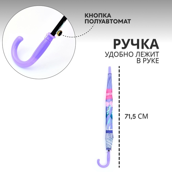 Зонт-трость детский п/авт R43/50 П/Э ЖИВОТНЫЕ ручка-крюк МИКС пакет Зонт-трость детский п/авт R43/50 П/Э ЖИВОТНЫЕ ручка-крюк МИКС пакет