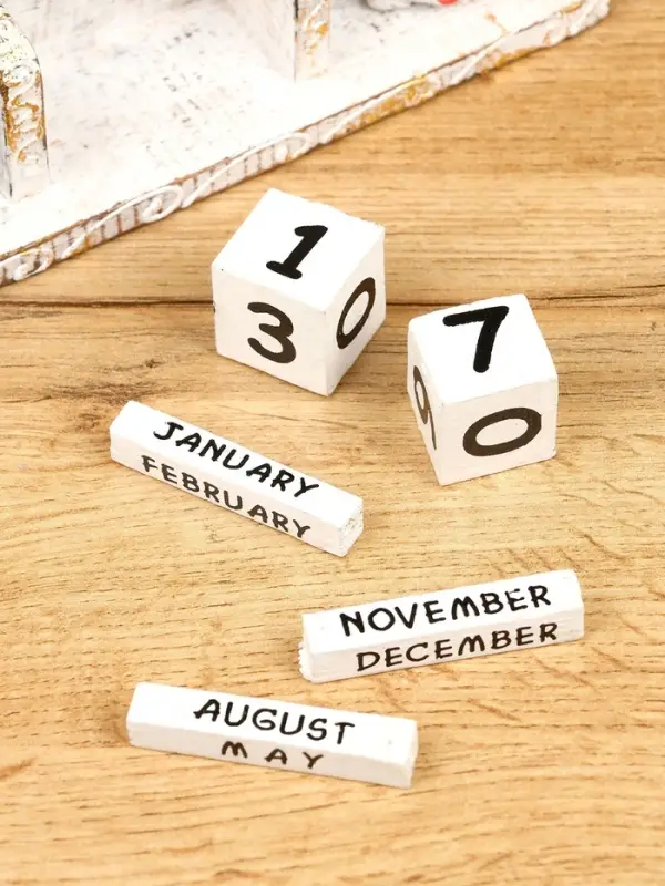 Календарь настольный "Совушки" дерево 19х6х6 см, цв. белый