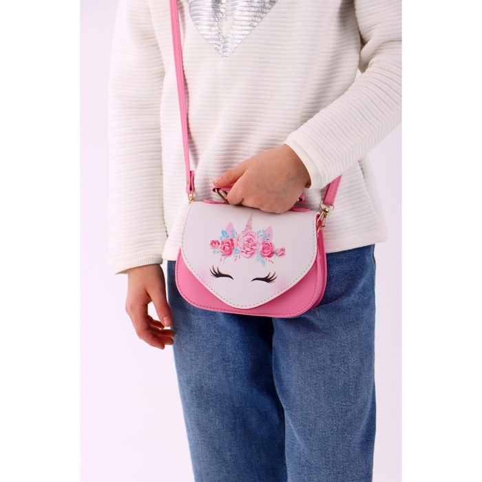 Сумка детская для девочки на клапане, цвет розовый Сумка детская для девочки на клапане, цвет розовый