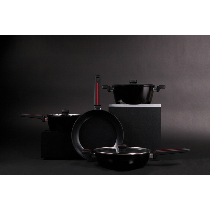 Ковш Magistro Flame, 2,3 л, d=20 см, h=8,8 см, с крышкой, антипригарное покрытие, индукция