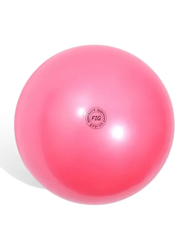 Мяч для художественной гимнастики Металлик с блестками, диаметр 19см, цвет розовый
