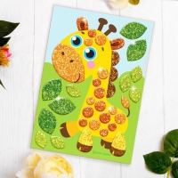 Аппликация стикерами форменными стикерами &laquo;Жираф&raquo;, набор для творчества, стикерная мозаика