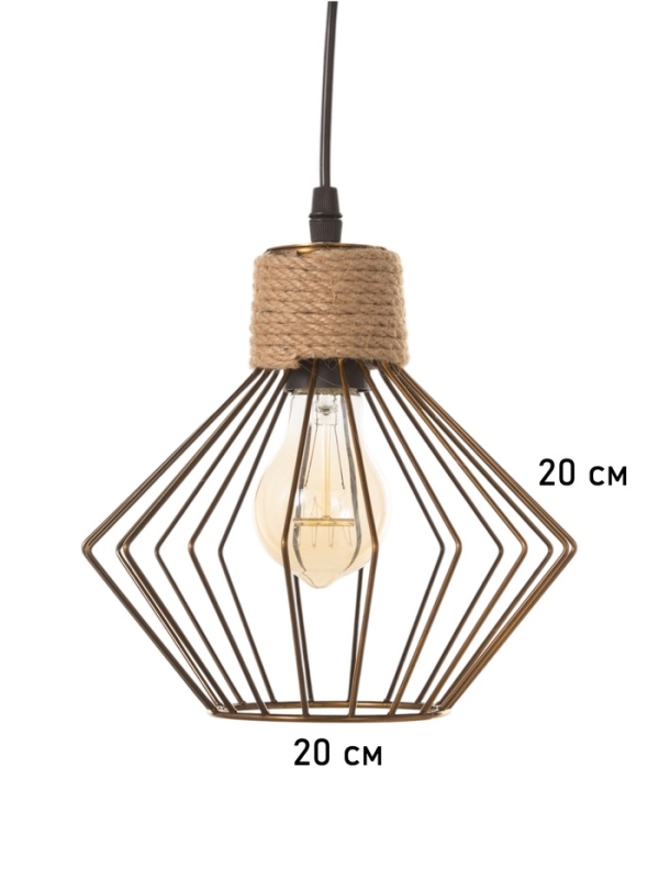 Светильник "Чертеж" 1х40Вт Е27 медь 20х20х20см