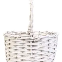 Корзина плетеная ИВА 22х16х12 см, ПЛЕТ ручка h=13 см белый
