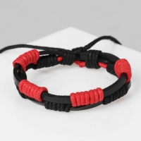 Браслет унисекс &laquo;Сила&raquo; плетение, цвет чёрно-красный, d=7 см