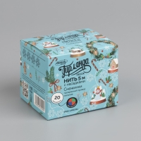 Гирлянда &laquo;Нить&raquo; 5 м с насадками &laquo;Снежинки большие&raquo;, IP20, прозрачная нить, 20 LED, свечение мульти (RG/RB), мигание, 220 В