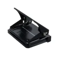 Дырокол 20л метал черный, с линейкой