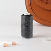 Нитки вощёные, плетёные, плоские, 210D/16, 1 мм, 50 &plusmn; 2 м, цвет чёрный