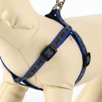 Комплект светоотражающий "Косточки",поводок 1 х 120 см,(ОШ 28-36 см,ОГ 28-36 см) синий